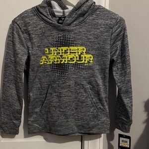 Under Armour Kids Charcoal Hoodie with Neon Accents